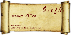 Orendt Éva névjegykártya